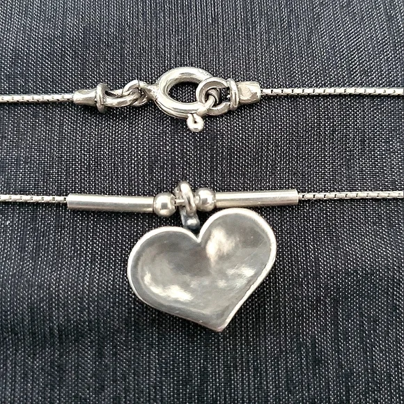 Silpada 925 Sterling Textured Hammered Heart Wheat Necklace N1727